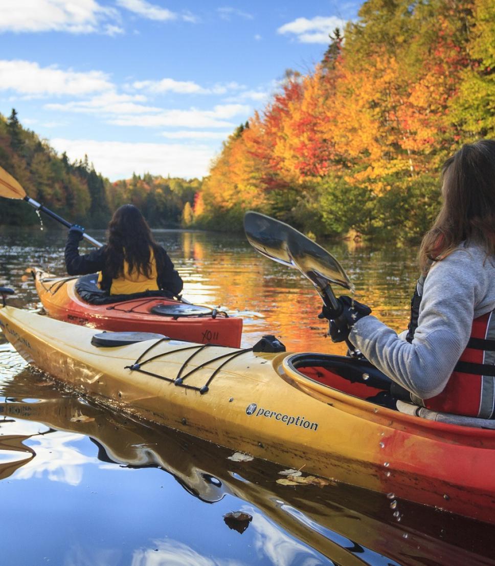 River kayaking in the fall, Prince Edward Island